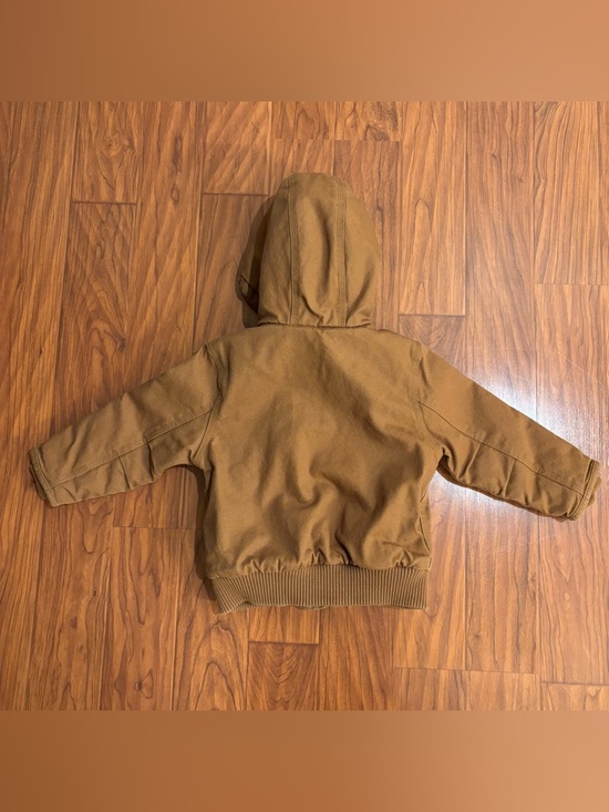 Carhartt Quilted Duck Jacket Logo Patch Boys 2T Brown Tan - Picture 8 of 8